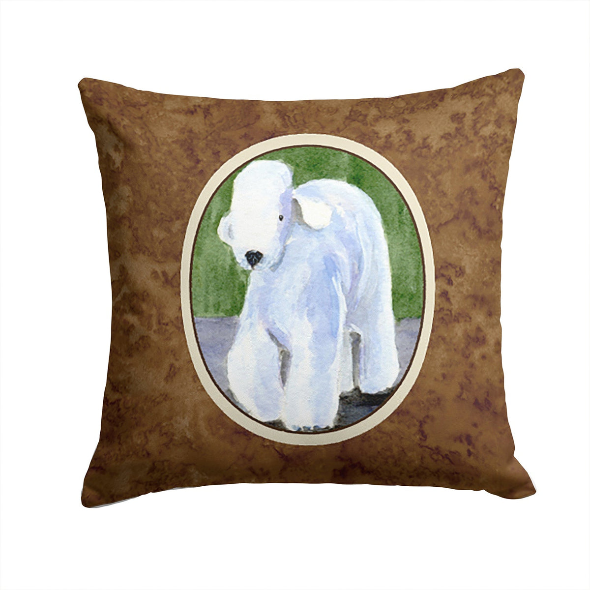 Bedlington Terrier Decorative Throw Pillow 14x14 Indoor Outdoor Accent Cushion, Fabric Cover with Insert for Sofa, Bed, Porch & Living Room