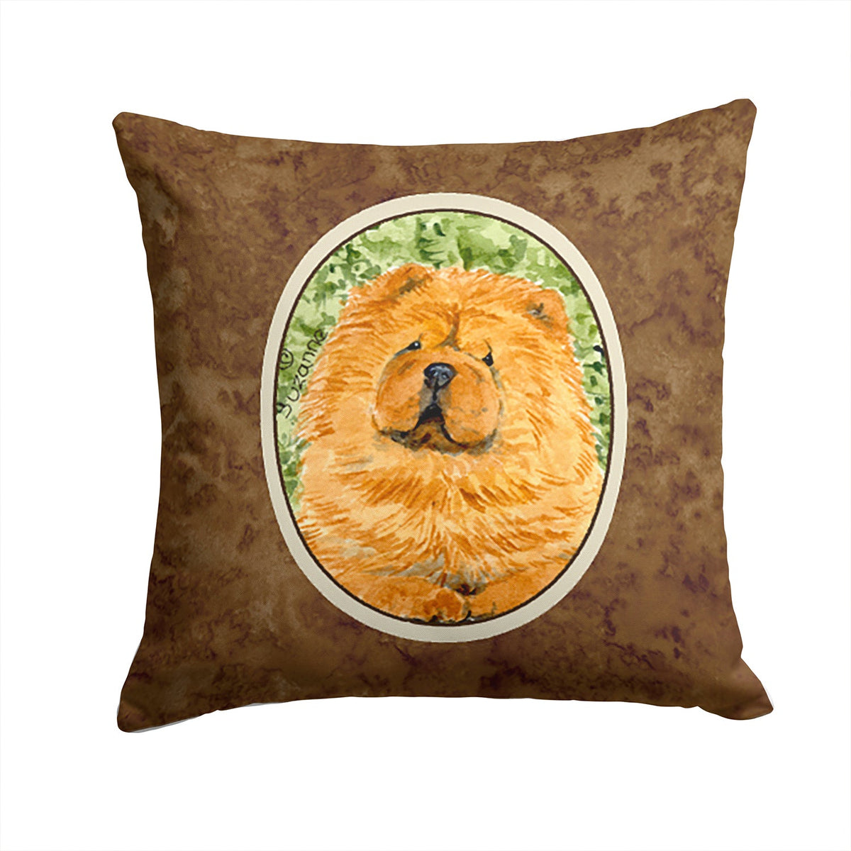 Chow Chow Decorative Throw Pillow 14x14 Indoor Outdoor Accent Cushion, Fabric Cover with Insert for Sofa, Bed, Porch & Living Room