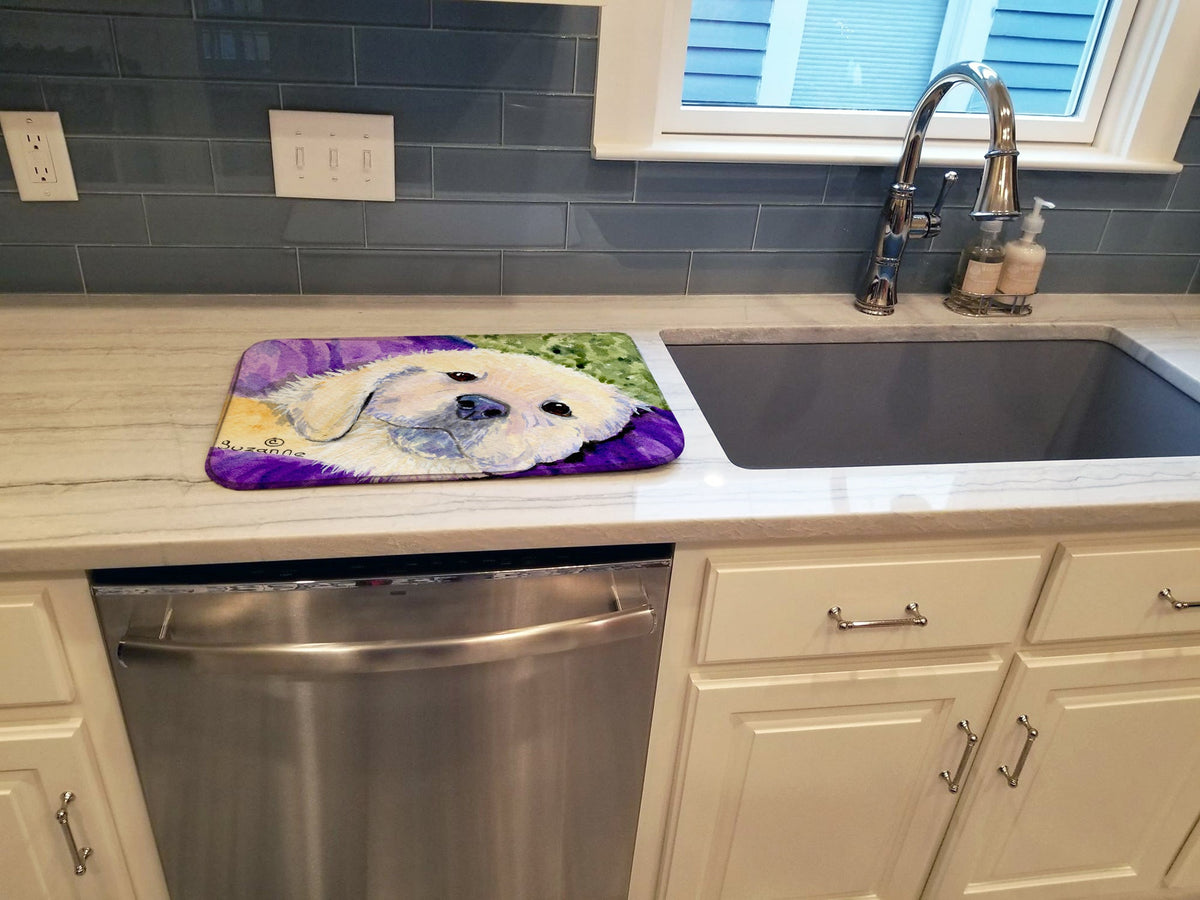 Golden Retriever Dish Drying Mat Absorbent Dish Drying Mat Pad for Kitchen Counter Dish Drainer Mat for Countertop, 14 x 21", Multicolor