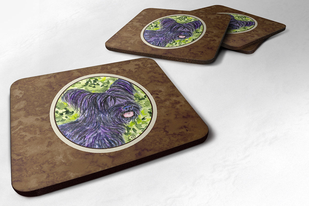 Skye Terrier Foam Coasters Set of 4 Cup Coasters for Indoor Outdoor, Tabletop Protection, Anti Slip, Mouse pad Material