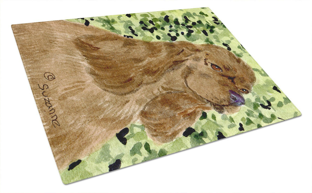 Cocker Spaniel Cutting Board Tempered Glass Kitchen Cutting Surface, Heat Resistant Chopping, Non-Slip Feet, Food Prep & Serving