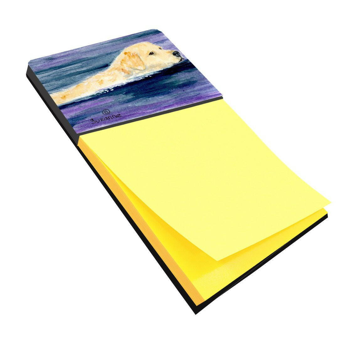 Golden Retriever Watercolor Sticky Note Holder Refillable Dispenser Desk Accessory 3x3 Pad Gift