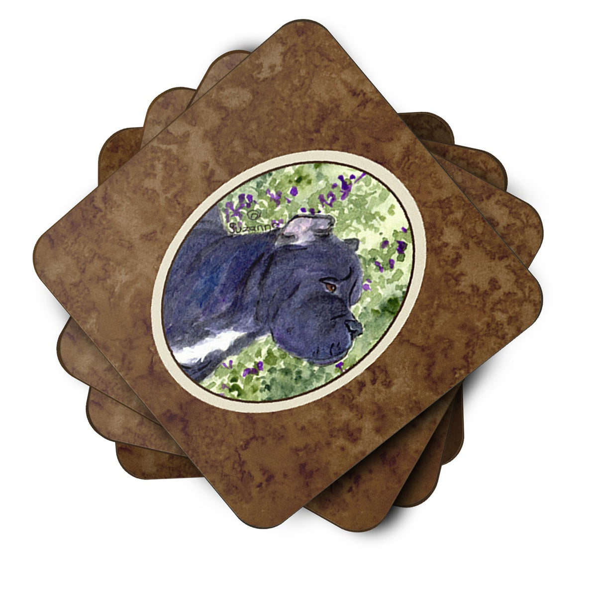 Cane Corso Foam Coasters Set of 4 Cup Coasters for Indoor Outdoor, Tabletop Protection, Anti Slip, Mouse pad Material