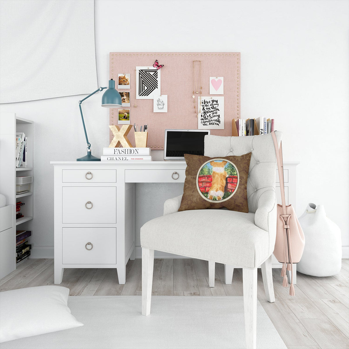 Corgi Decorative Throw Pillow 14x14 Indoor Outdoor Accent Cushion, Fabric Cover with Insert for Sofa, Bed, Porch & Living Room