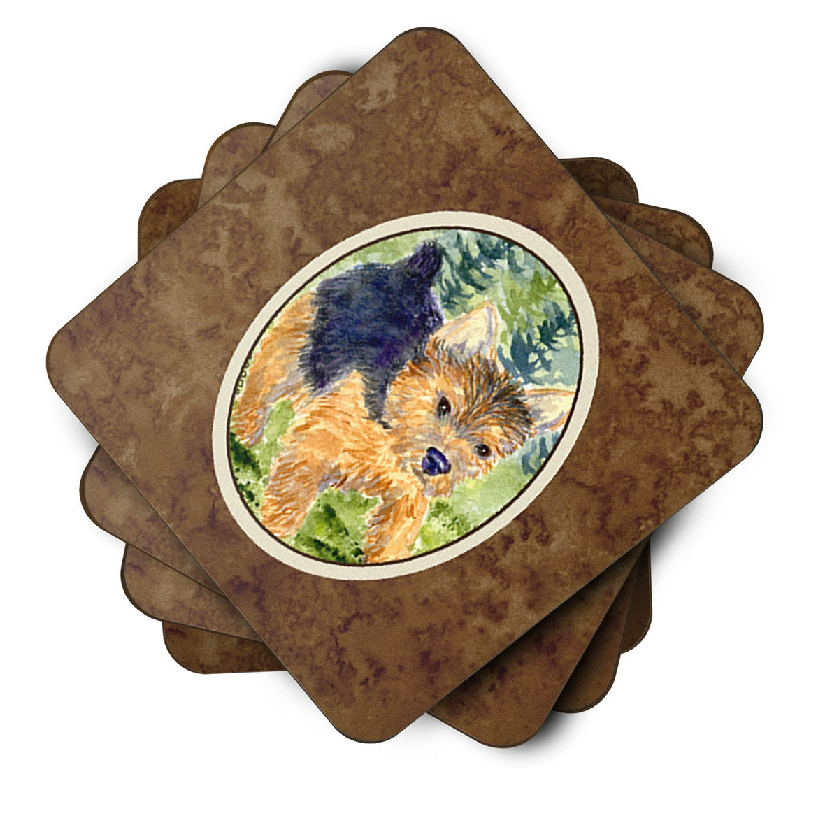 Norwich Terrier Foam Coasters Set of 4 Cup Coasters for Indoor Outdoor, Tabletop Protection, Anti Slip, Mouse pad Material