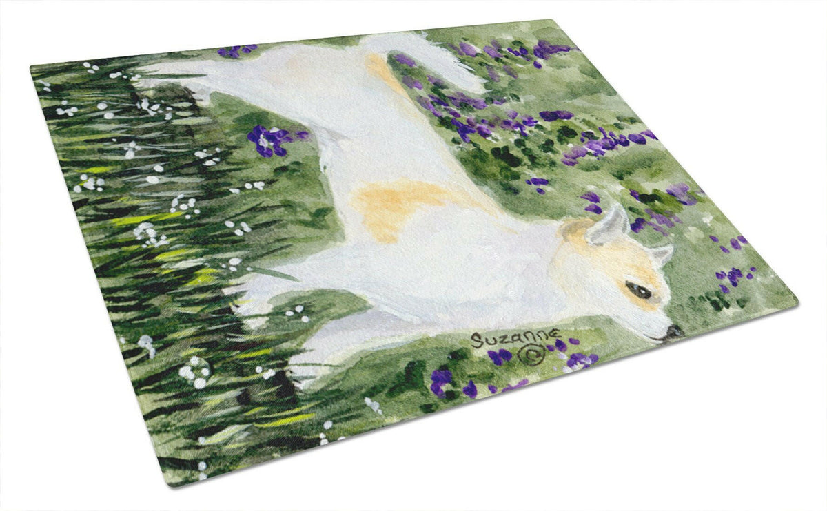 Chihuahua Cutting Board Tempered Glass Kitchen Cutting Surface, Heat Resistant Chopping, Non-Slip Feet, Food Prep & Serving