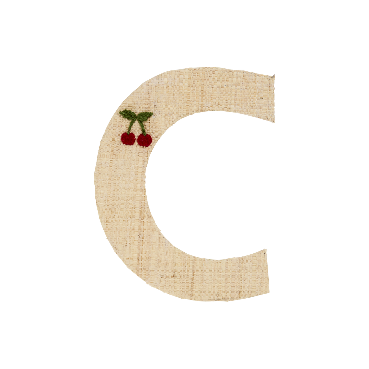 One Raffia Letter Sticker | Girl - C