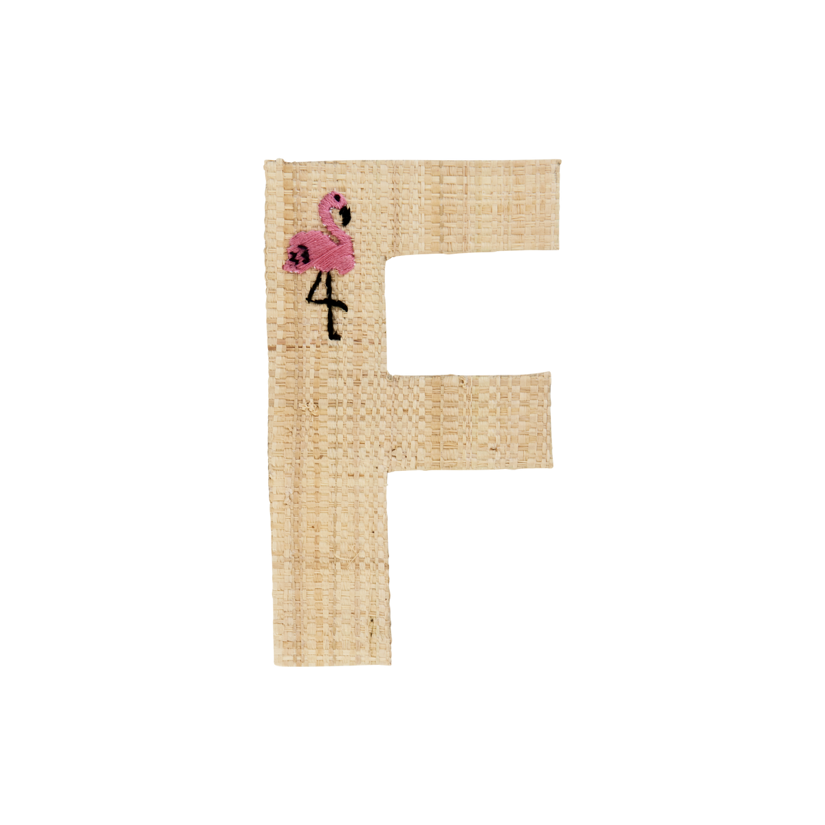 One Raffia Letter Sticker | Girl - F
