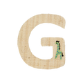 One Raffia Letter Sticker | Boy - G