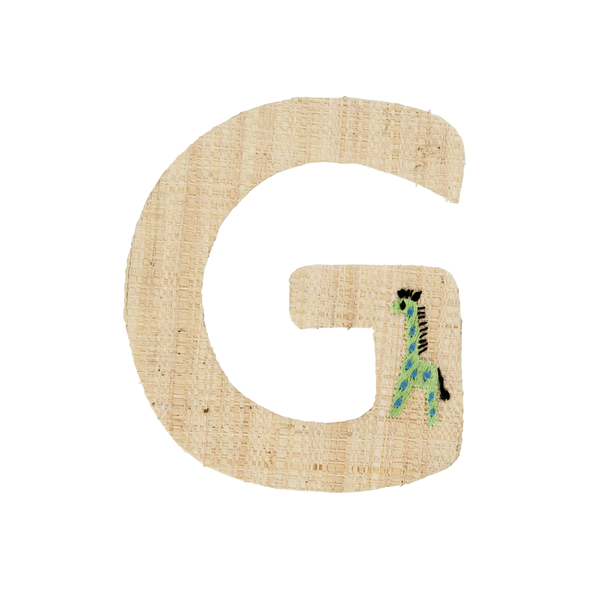 One Raffia Letter Sticker | Boy - G