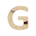 One Raffia Letter Sticker | Girl - G