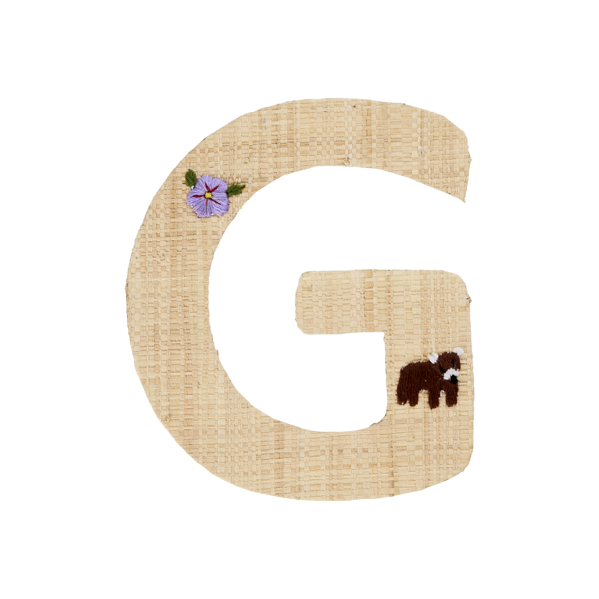 One Raffia Letter Sticker | Girl - G