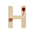 One Raffia Letter Sticker | Girl - H