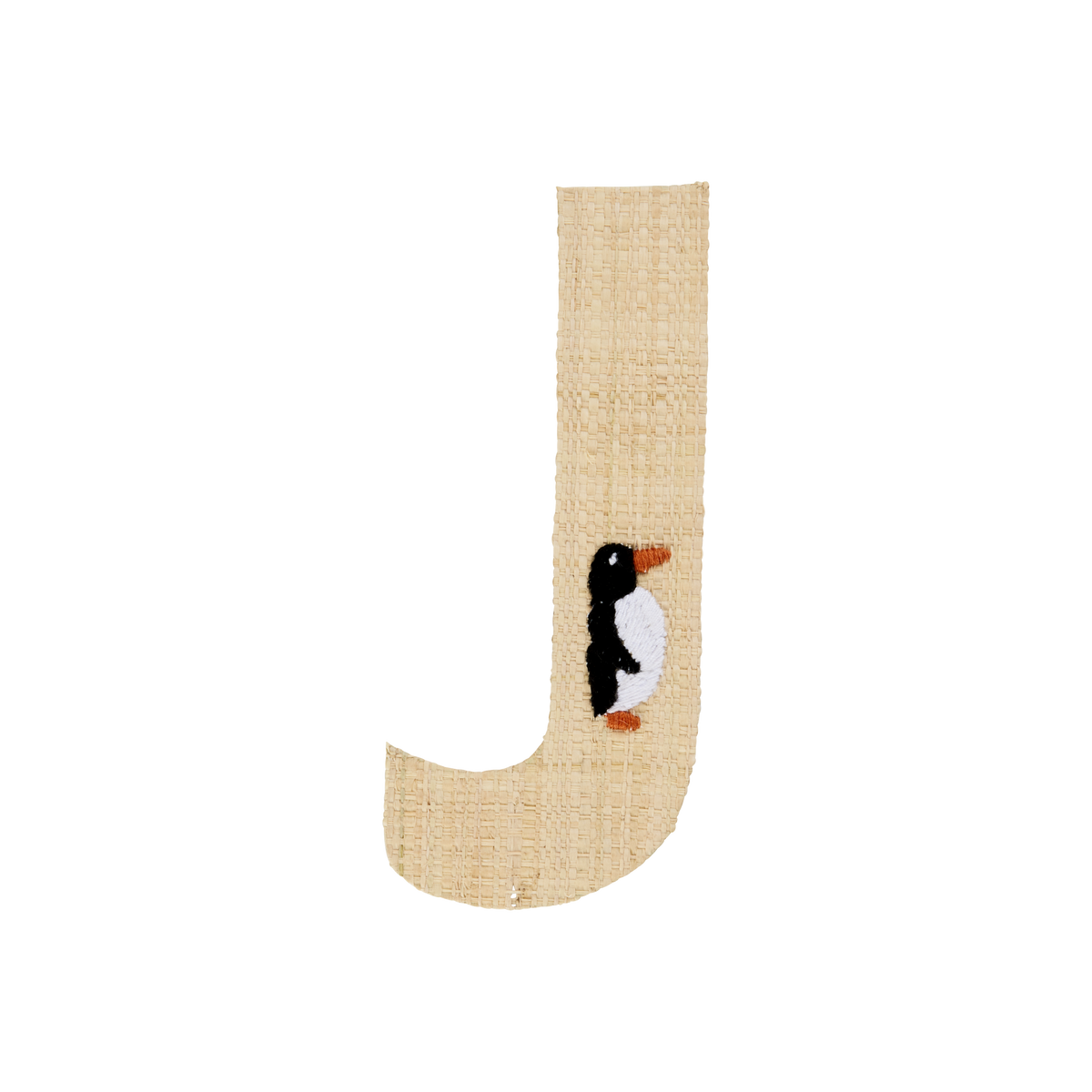 One Raffia Letter Sticker | Boy - J