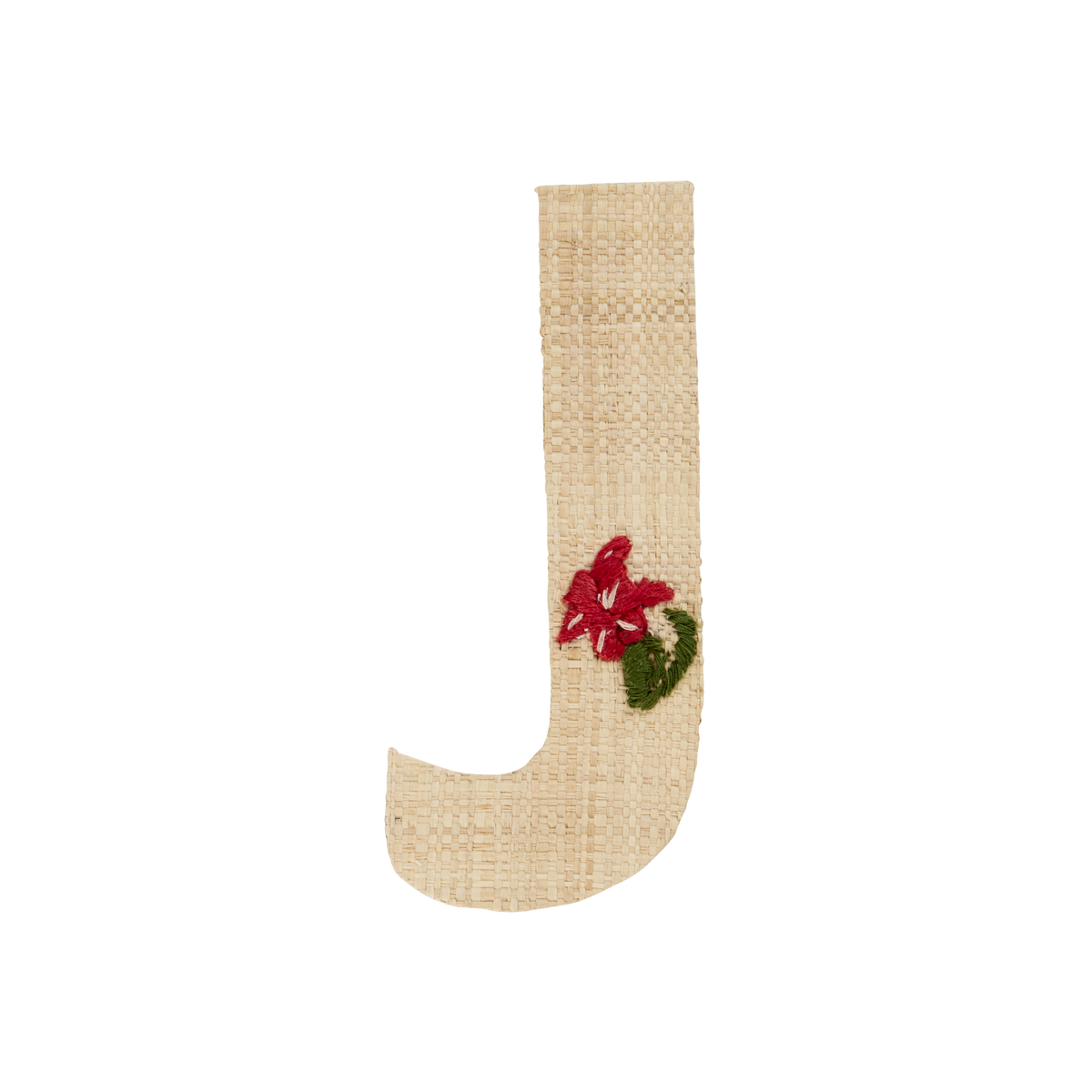 One Raffia Letter Sticker | Girl - J