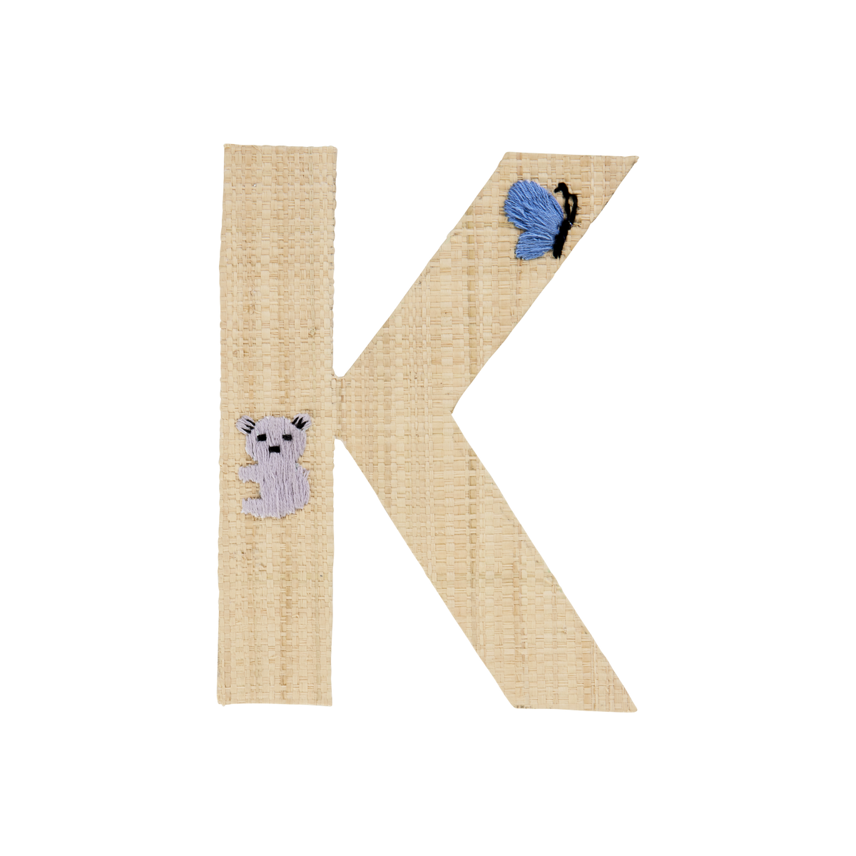 One Raffia Letter Sticker | Girl - K