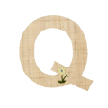 One Raffia Letter Sticker | Girl - Q