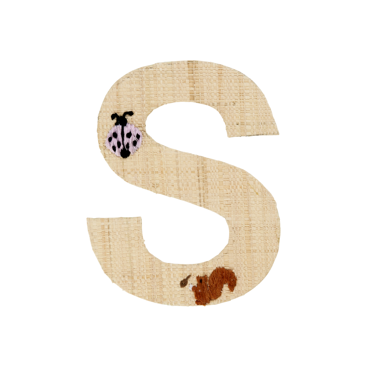 One Raffia Letter Sticker | Girl - S