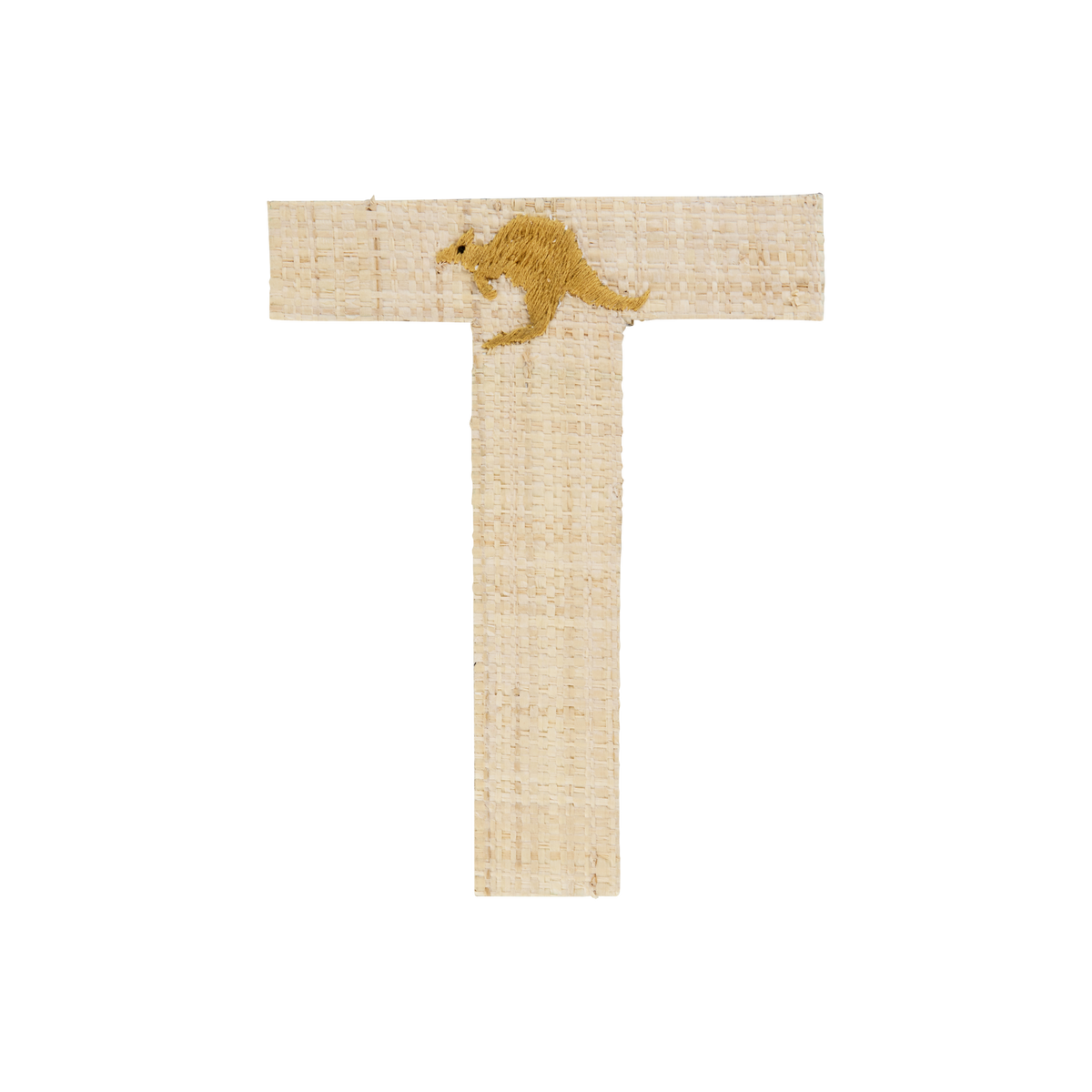 One Raffia Letter Sticker | Boy - T