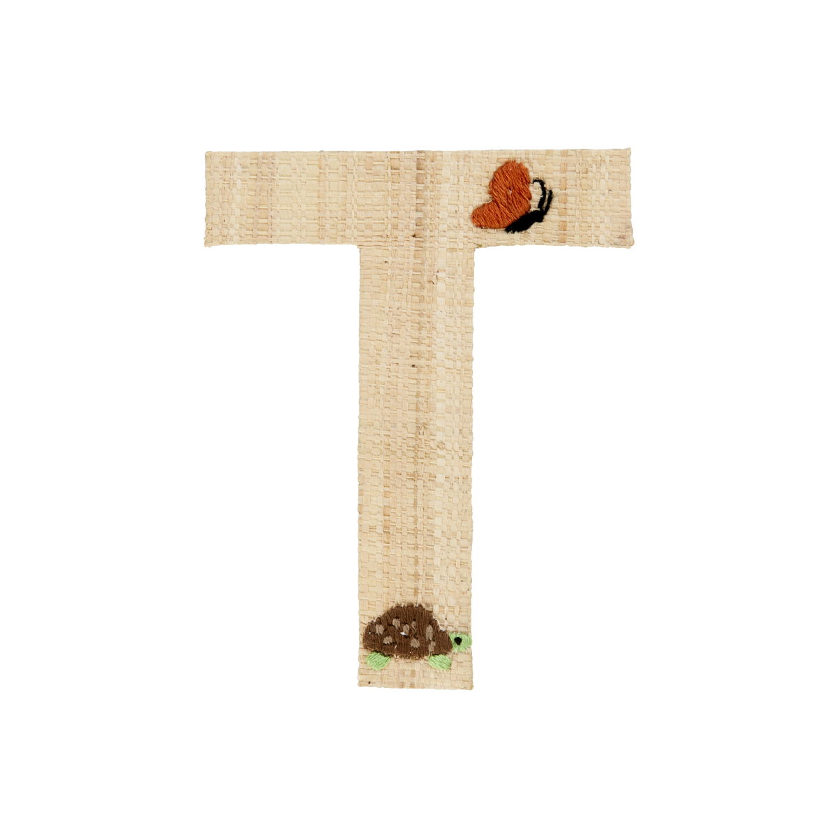 One Raffia Letter Sticker | Girl - T