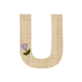 One Raffia Letter Sticker | Girl - U