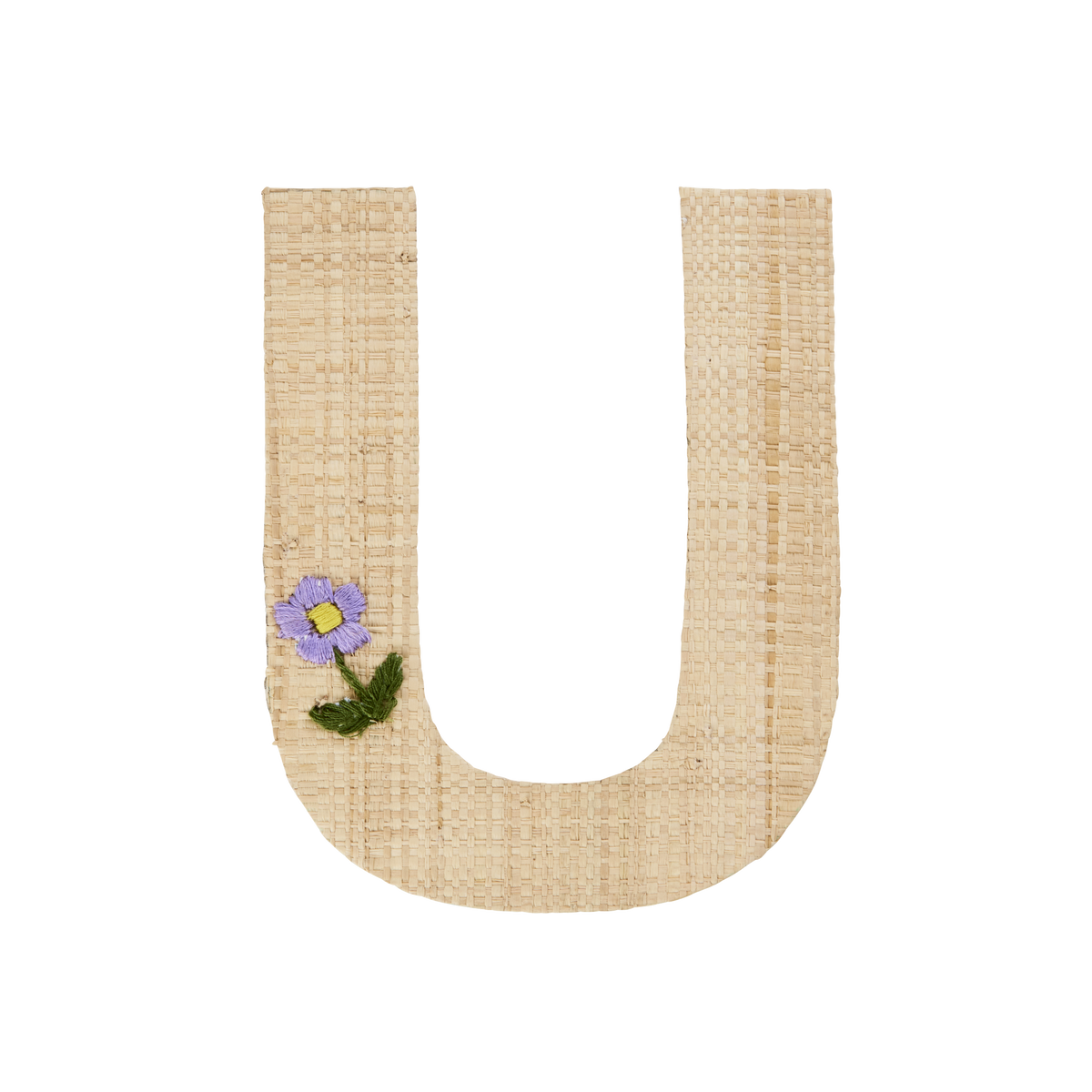 One Raffia Letter Sticker | Girl - U