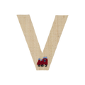One Raffia Letter Sticker | Boy - V