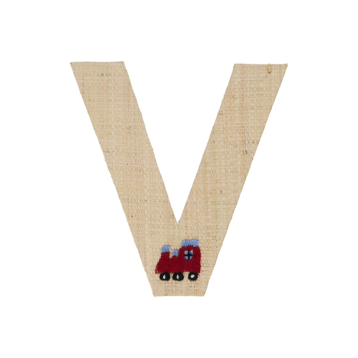 One Raffia Letter Sticker | Boy - V