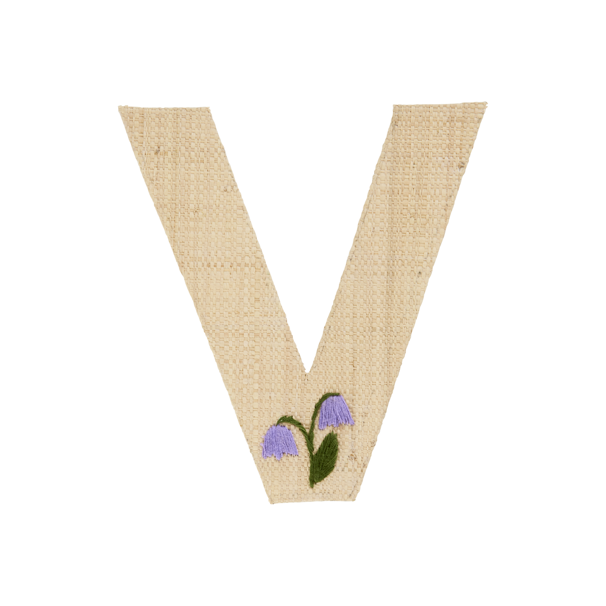 One Raffia Letter Sticker | Girl - V
