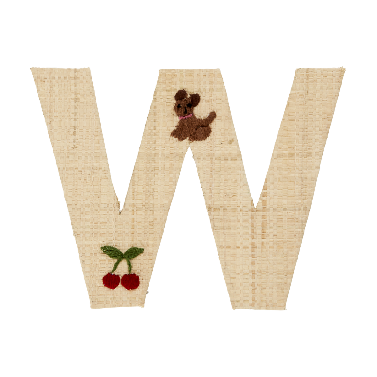 One Raffia Letter Sticker | Girl - W