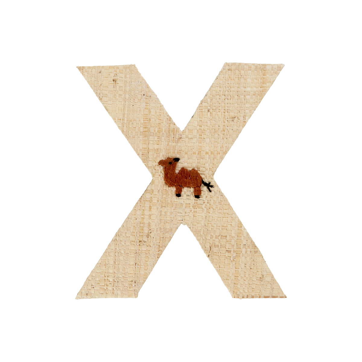 One Raffia Letter Sticker | Boy - X