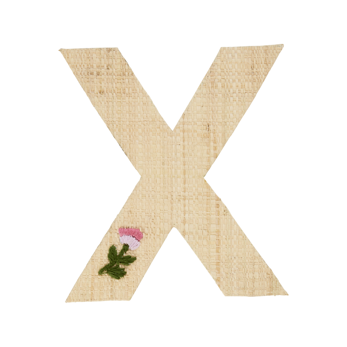 One Raffia Letter Sticker | Girl - X