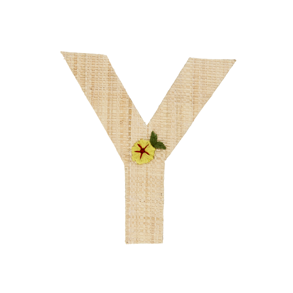 One Raffia Letter Sticker | Girl - Y