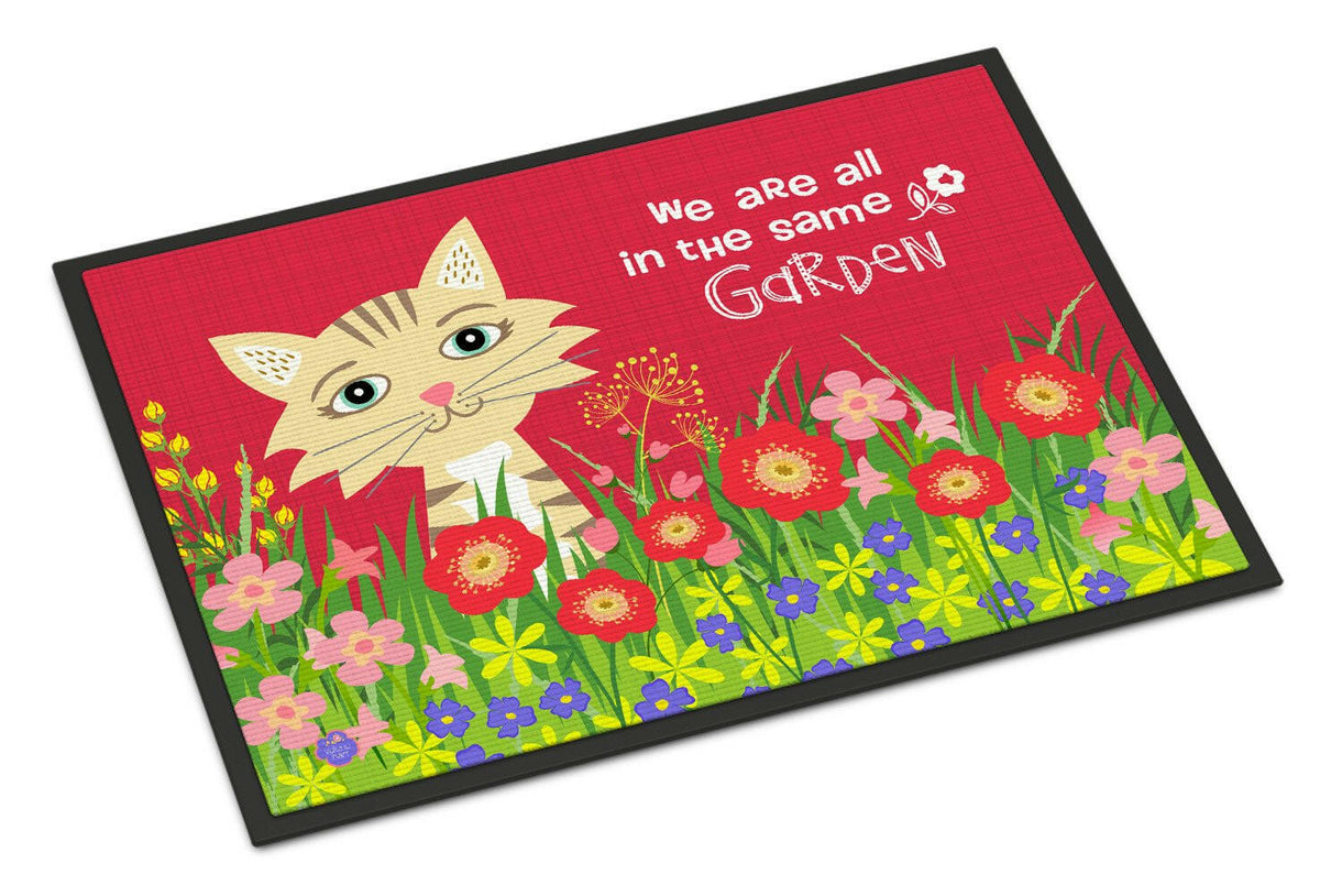Garden Cat Doormat Indoor Outdoor 18H X 27W Front Door Mat Rugs for Entryway, Non Slip Washable