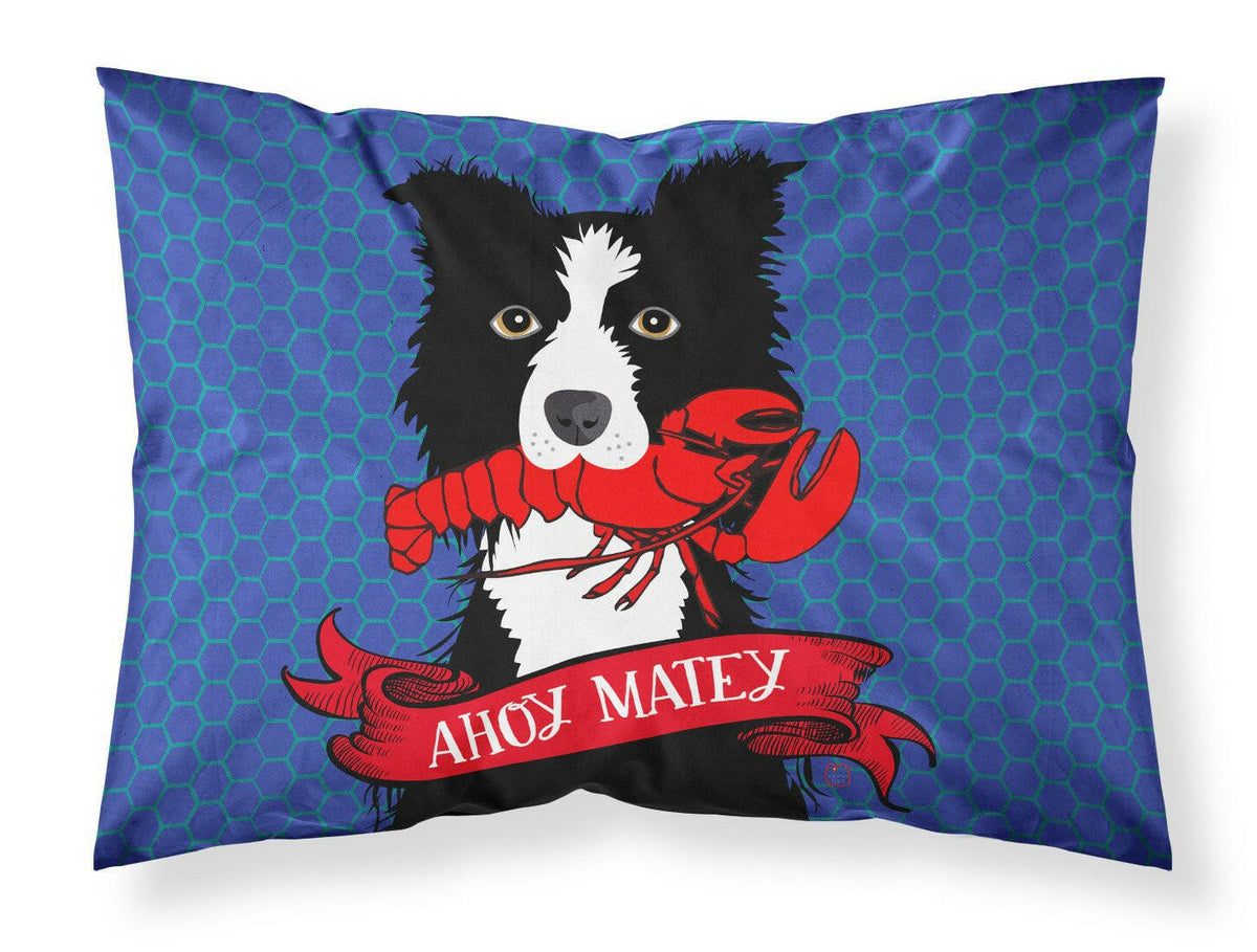 Ahoy Matey Nautical Border Collie Standard Pillowcase Lightweight Super Soft Easy Care Decorative Artwork Pillowcase, Standard