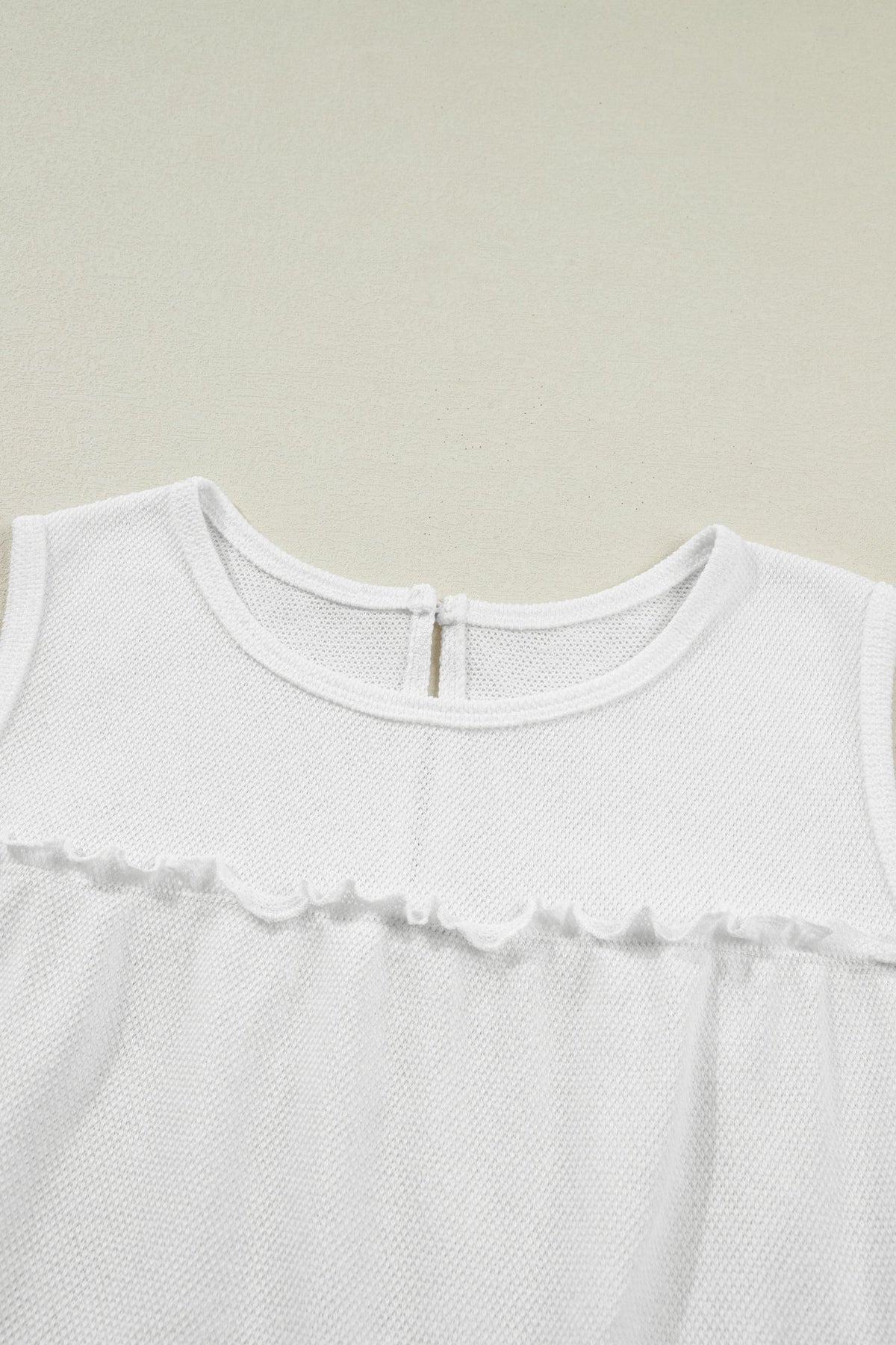 Solid Frilled Ruffle Tiered Tank Top