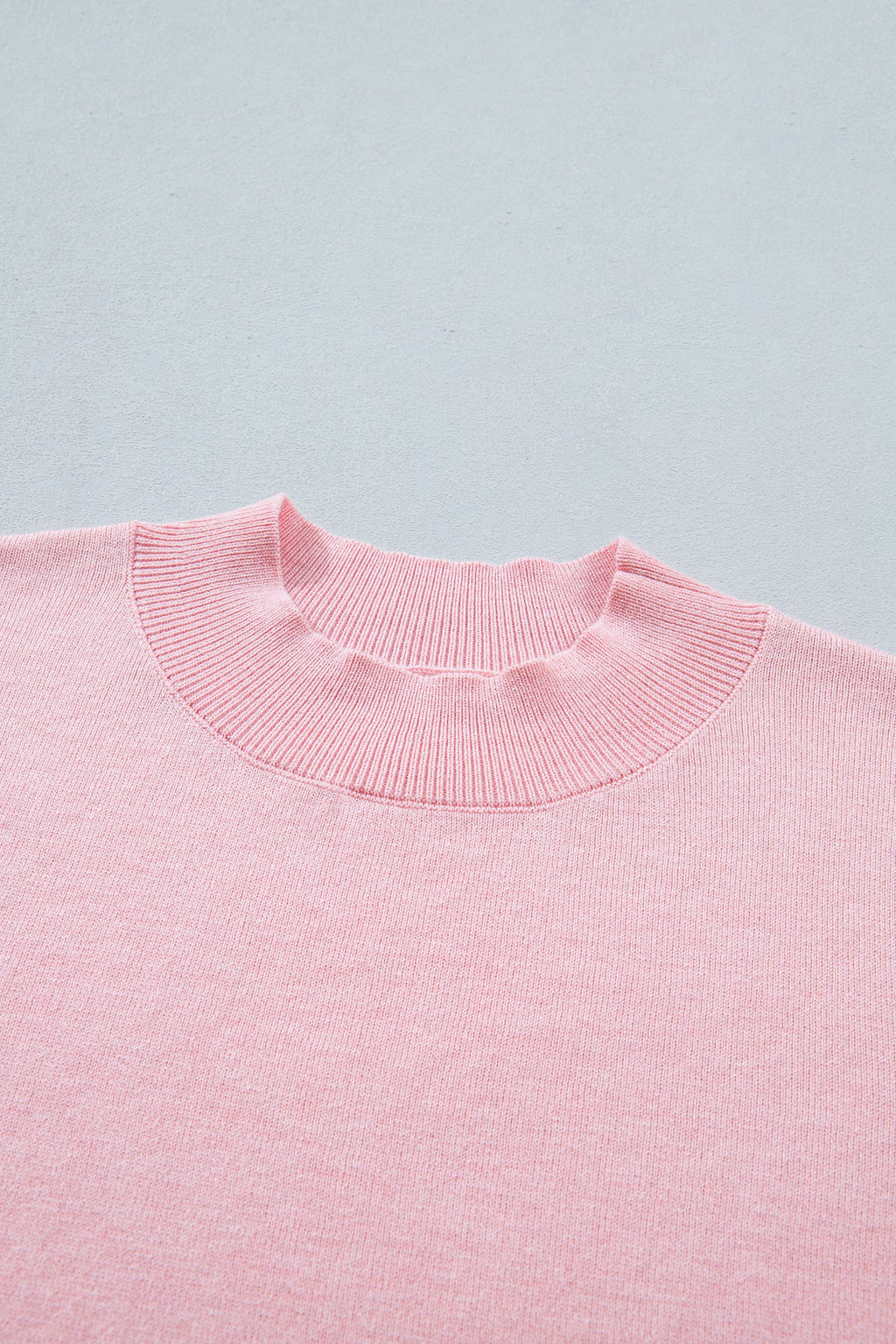 Contrast Wavy Trim Short Sleeve Sweater