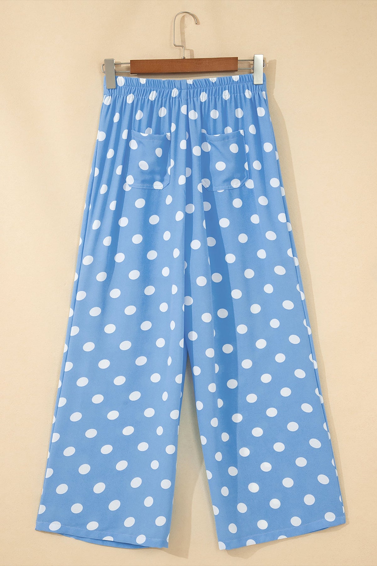 Polka Dot Patch Pocket Straight Leg Pants