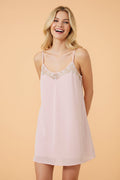 Sheer Lace Patchwork Camisole Nightgown Dress