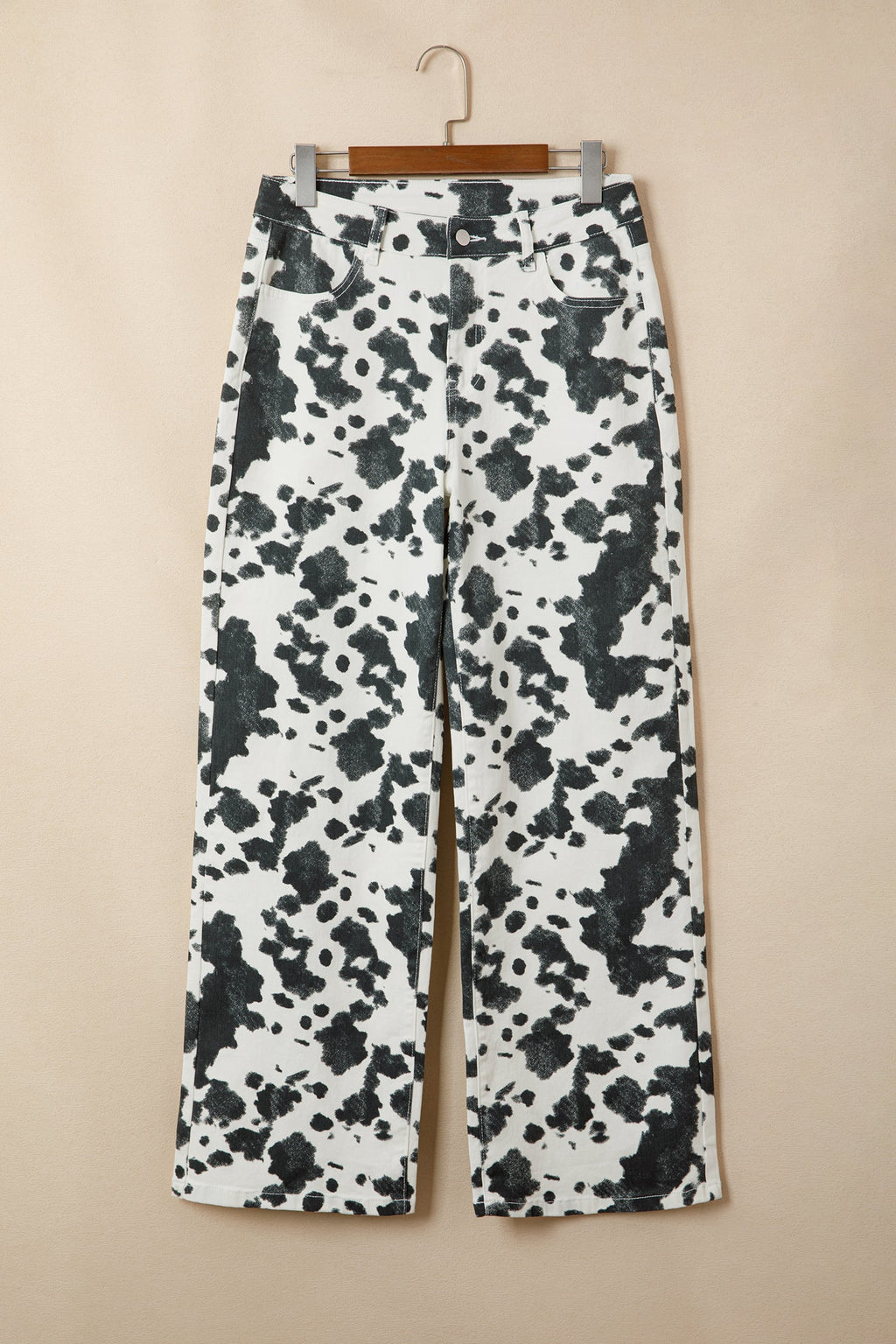 Western Cow High Waist Straight Leg Jeans