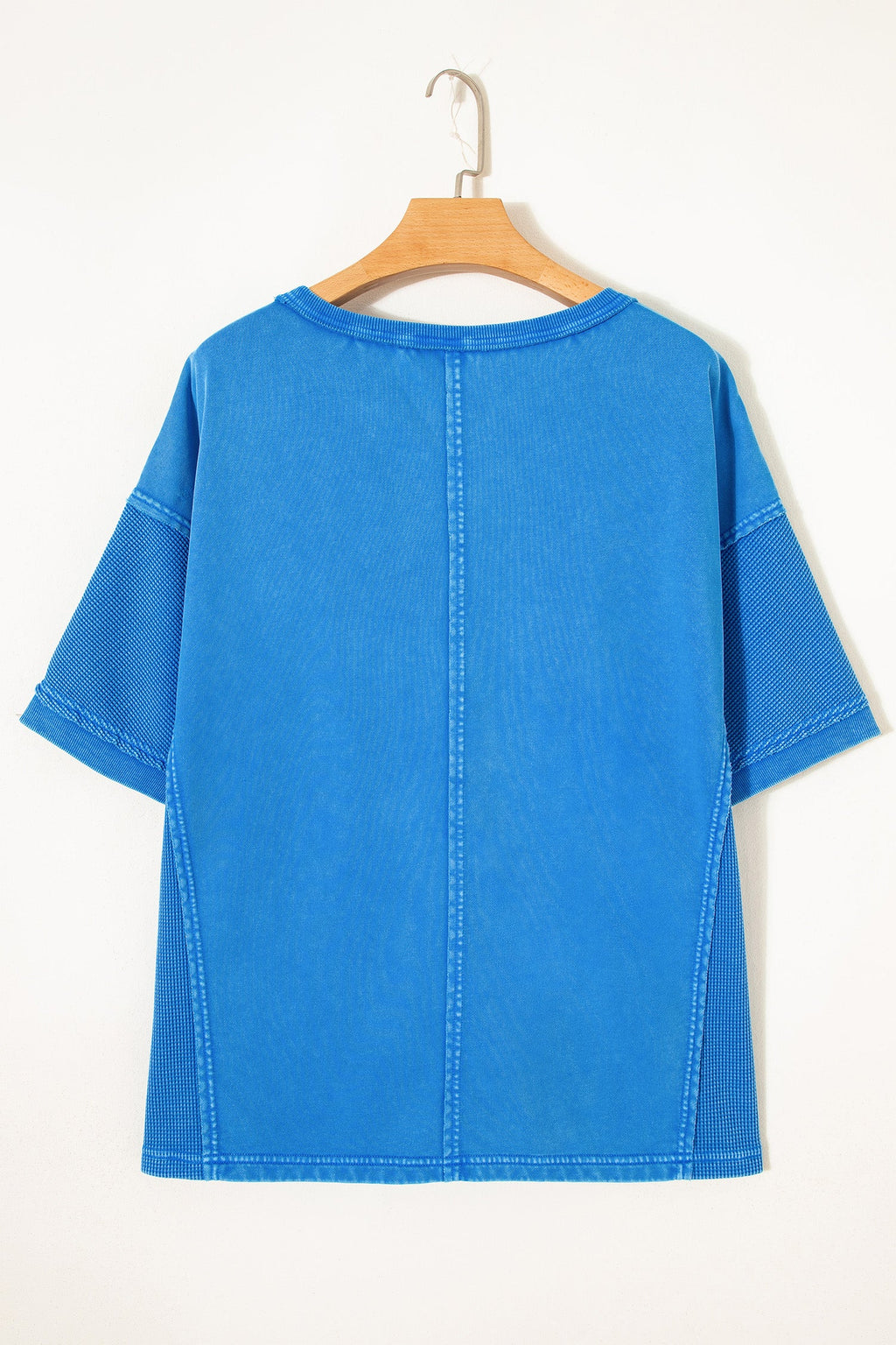 Star Waffle Knit Patchwork Mineral Wash Tee