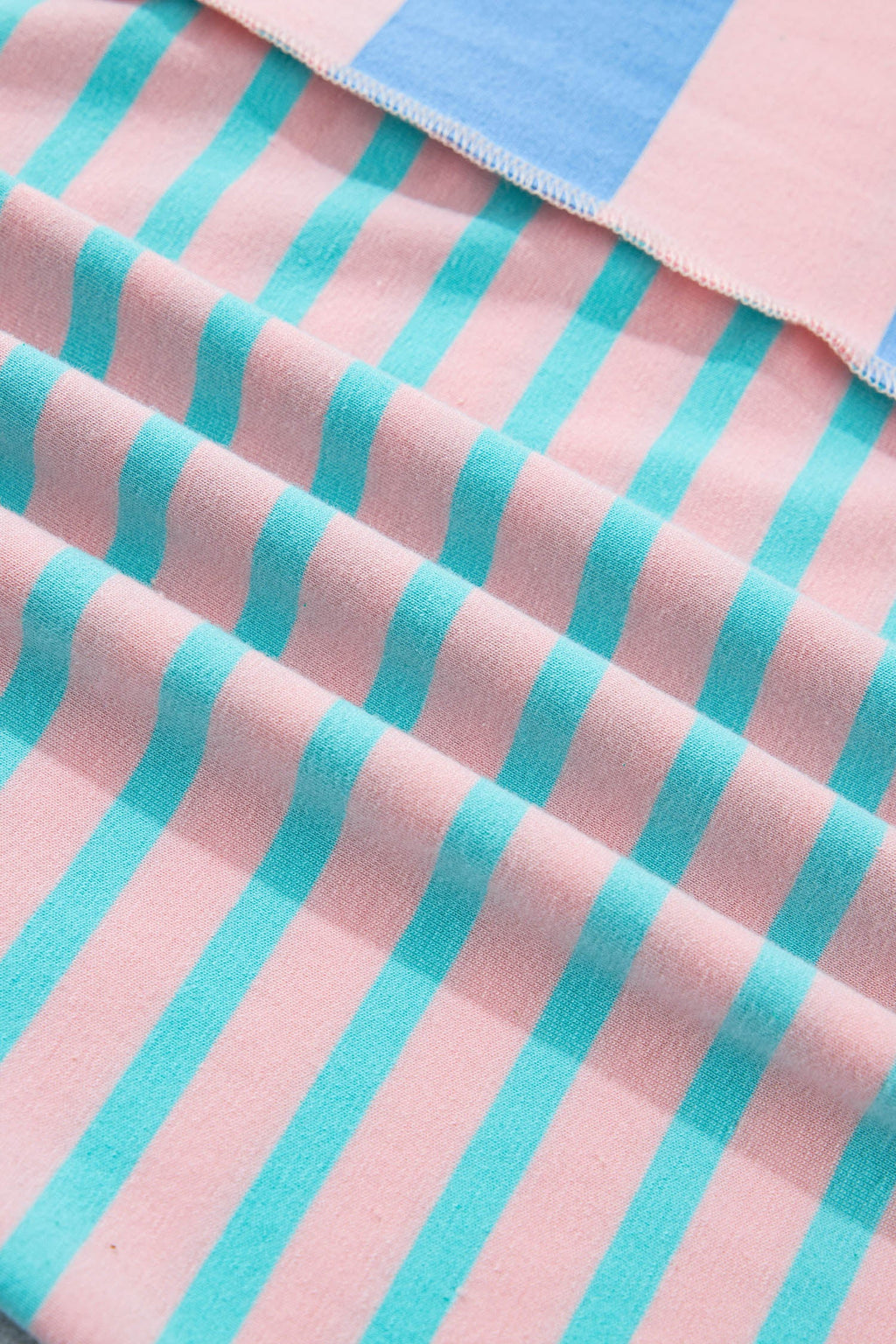 Stripe Patchwork Exposed Seam Top & Short Set