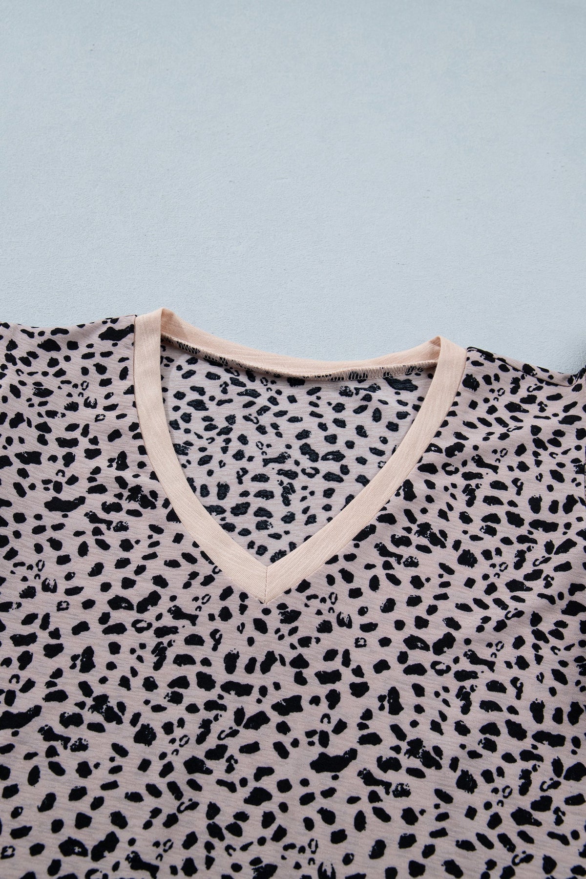 Cheetah V-Neck Ruffle Trim Tank Top