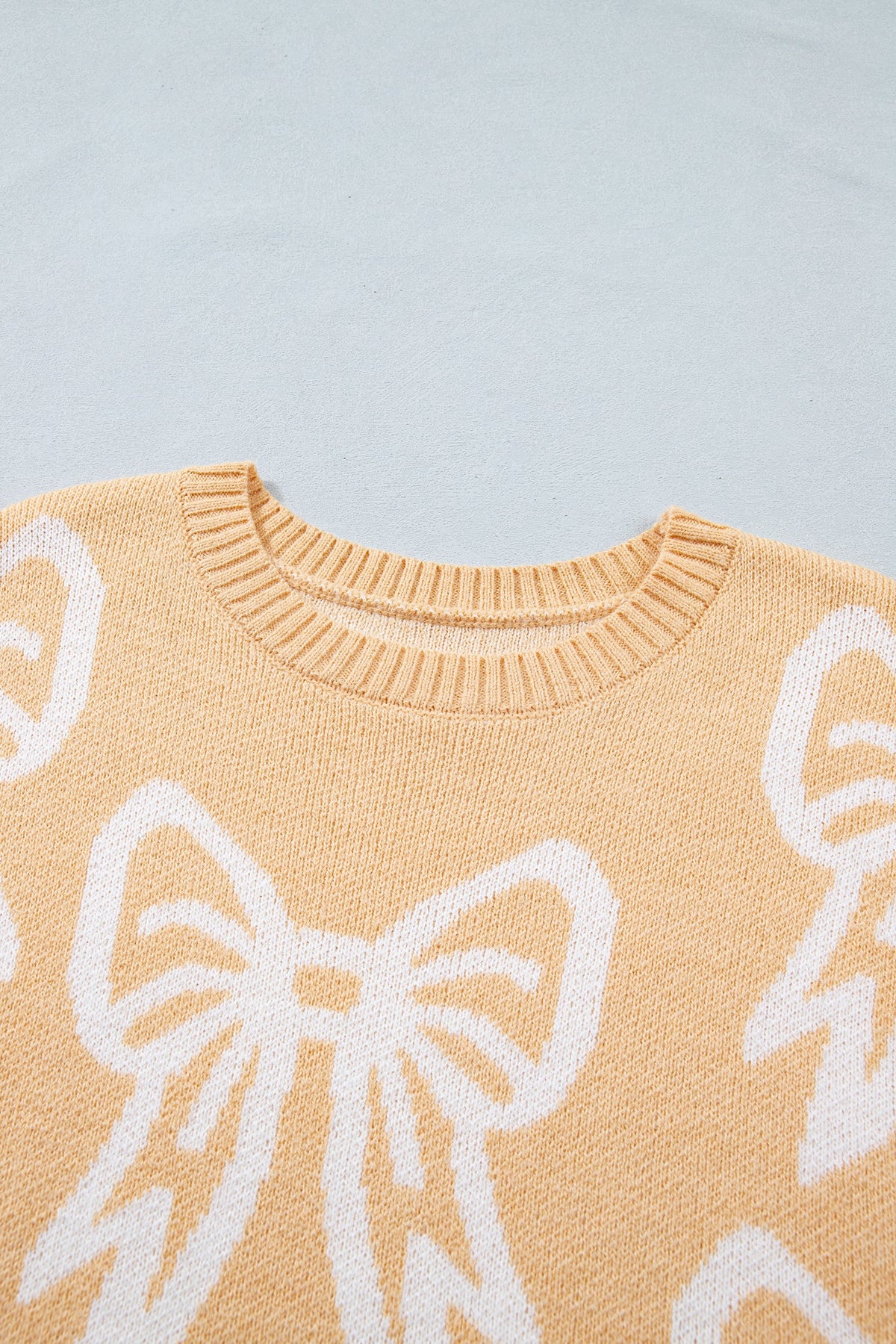 Bow Drop Shoulder Long Sleeve Sweater