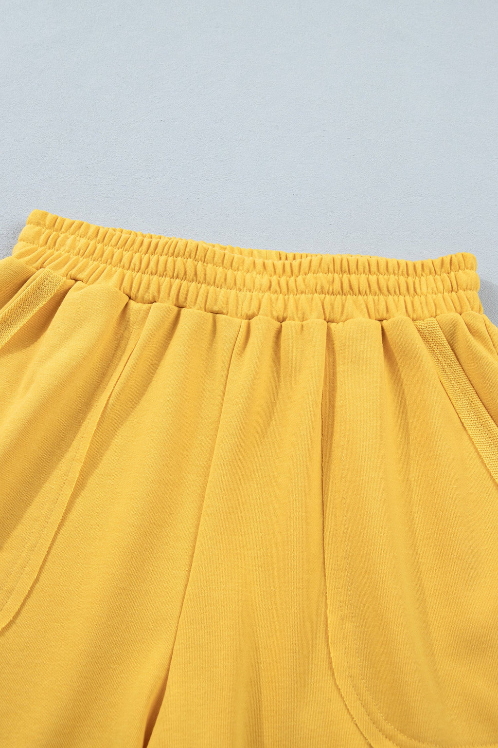 Solid Polo Tee & Elastic Waist Short Set