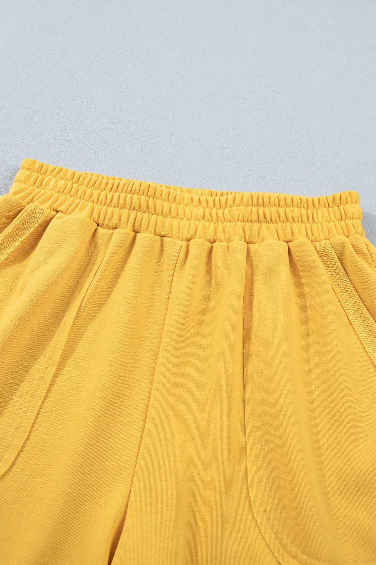 Solid Polo Tee & Elastic Waist Short Set