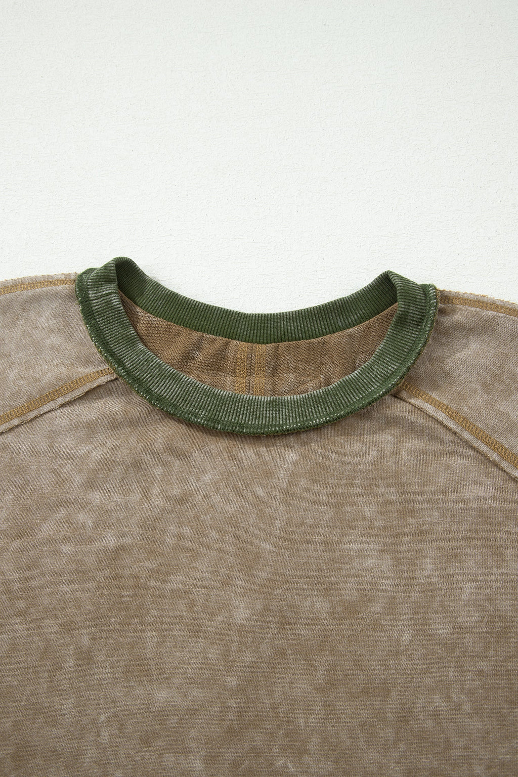 Floral Patchwork Mineral Wash Exposed Seam Top