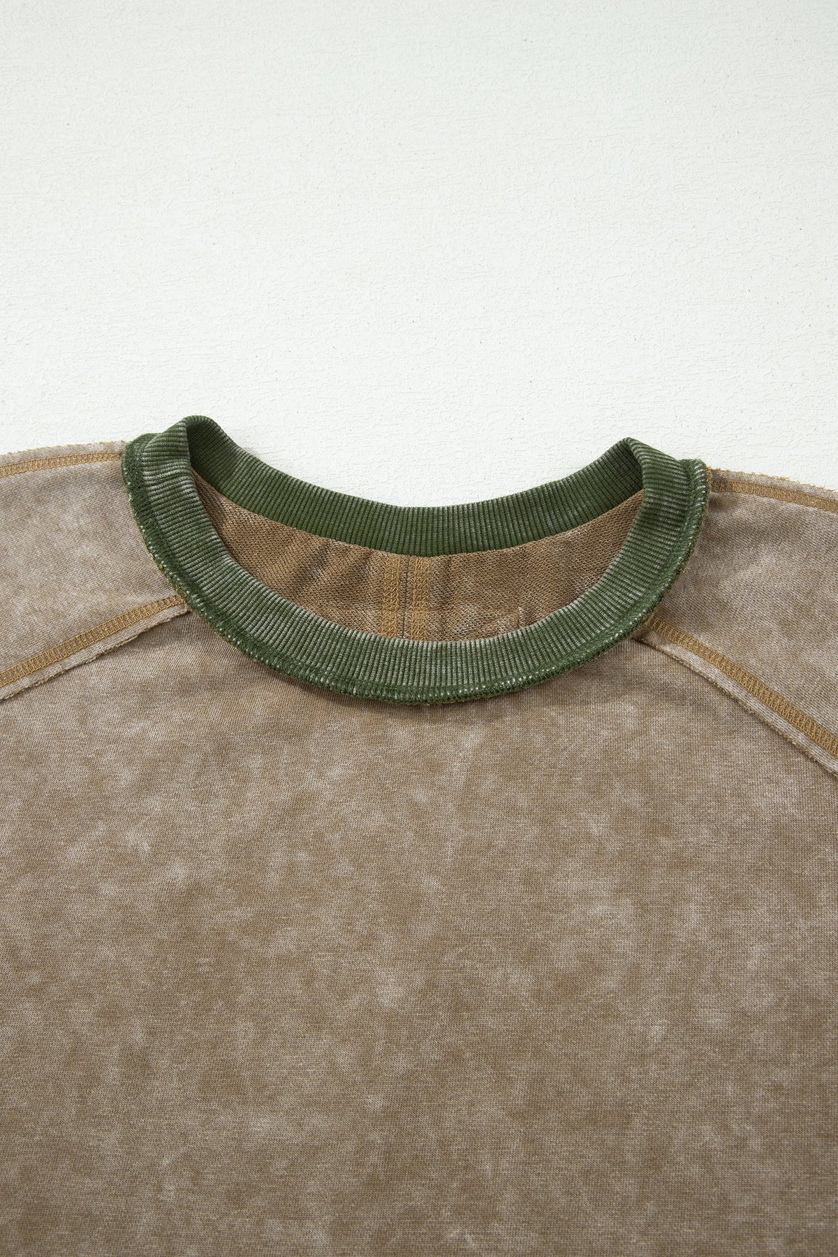 Floral Patchwork Mineral Wash Exposed Seam Top