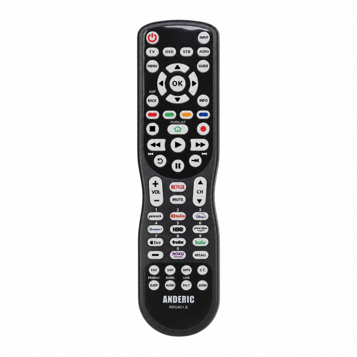 Anderic Substitute for RCA RCU404 4-Device Universal Remote Control [RRU401]