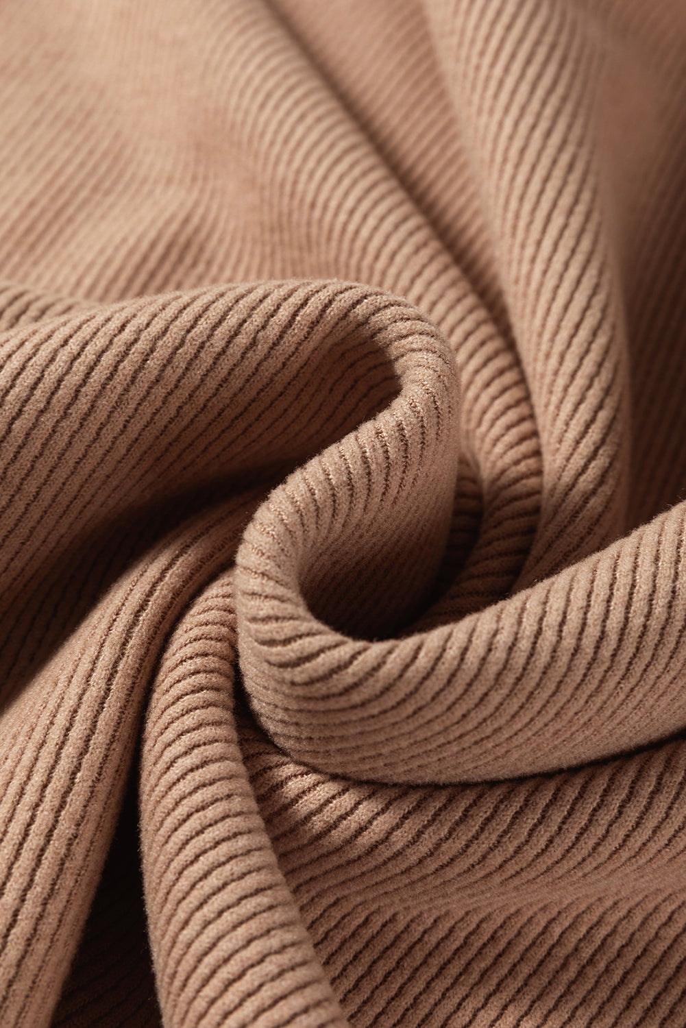Solid Corduroy Contrast Drawstring Hoodie & Pants Set